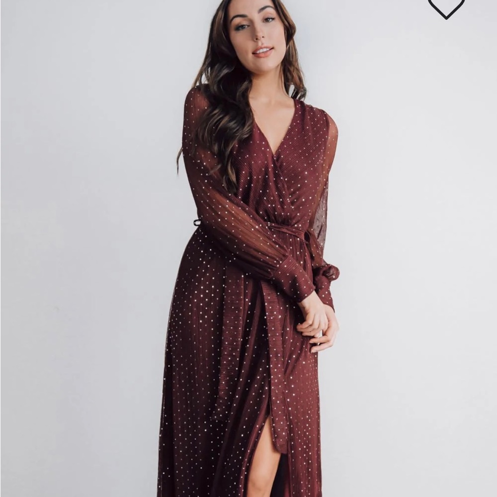 Baltic Born Maxi Dress Burgundy Sparkles, Size L